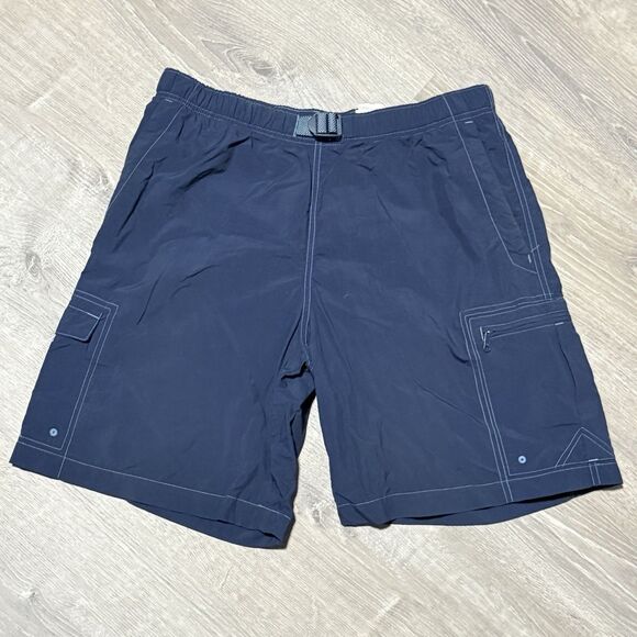Columbia Men’s Cargo Swim Trunks Shorts M Navy Nylon Mesh Lined Outdoor Water - Picture 1 of 4